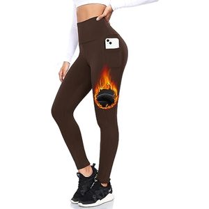 Hoge Taille Gevoerde Thermische Leggings Dames - Warme Sportlegging voor Winter en Yoga
