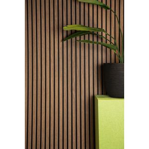 Tacito Lattenwanden - Akoestische Panelen - Donker eiken - 60 x 60 cm - 4 Stuks