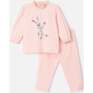 Woody pyjama meisjes - haas - zachtroze - 232-10-PLH-S/420 - maat 98