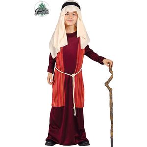 Guirma - Middeleeuwen & Renaissance Kostuum - Herder Uit Jeruzalem Rood - Jongen - Rood - 5 - 6 jaar - Kerst - Verkleedkleding