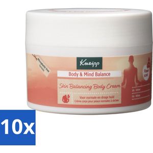 10 x Kneipp - Body crème - Body & Mind Balance - Iris & Vetiver - 200 ml - Natuurlijke Ingrediënten - Panthenol - Vitamine E - Vegan - Huidherstel