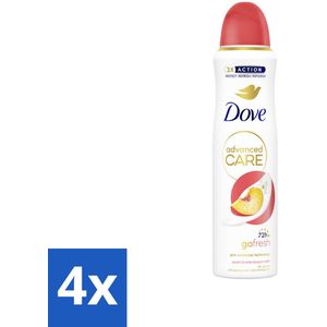 4 x Dove Deodorant Spray - Perzik & Witte Bloesem - 150 ml - Dove Deodorant - Anti-transpirant - Peach & White Blossom - Deodorant Spray - Verzorgende Deodorant