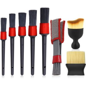 Nordivar - Auto Reinigingskwasten Detailing Borstel Set - 8 Stuks - Zacht - Voor Autoverzorging - Binnenreiniging