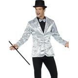 ESPA - Luxe zilverkleurig lovertjes disco jasje voor mannen - Medium
