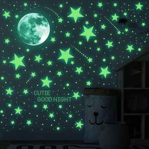 Glow in the Dark Wandstickers - Sterren en Maan Decoratie voor Kinderkamer