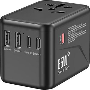Reisstekker - Wereldwijd Gebruik - Universele Adapter voor Internationaal Reizen - Compact en Betrouwbaar - Voor Stopcontacten in Meer dan 150 Landen - Veilige en Slimme Reisoplossing