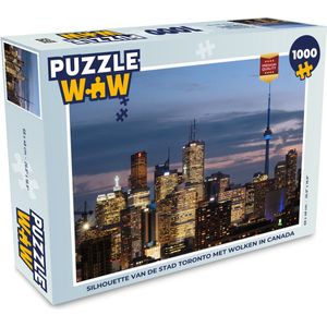 Puzzel Silhouette van de stad Toronto met wolken in Canada - Legpuzzel - Puzzel 1000 stukjes volwassenen