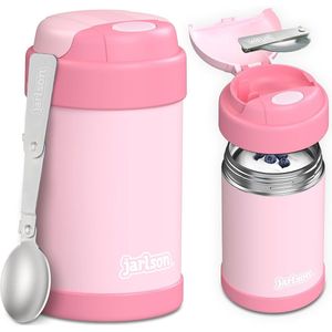 Thermocontainer | roestvrijstalen warmhoudcontainer | voedselcontainer | voedselpot babyvoeding | voedsel warm houden container | Thermo lunchbox (450 ml, roze)