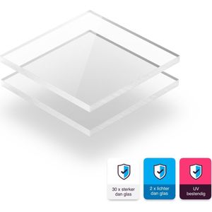 Plexiglas XT plaat 8 mm dik - 80 x 80 cm - Helder
