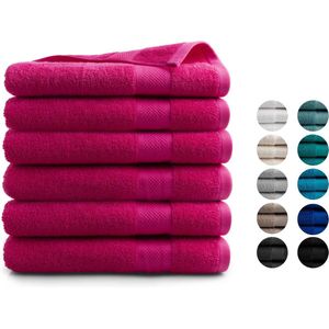 DoubleDry Handdoek Hotel Collectie - 6 stuks - 70x140 - roze