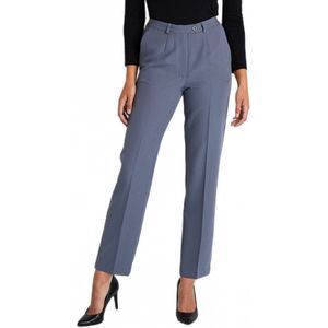 Rechte broek met semi-elastische tailleband van kreukvrije stof