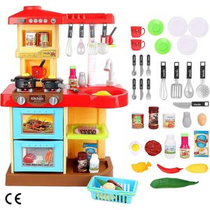 Complete Kinderkeukenspeelset 'My Little Chef' met 30 Accessoires pannen keukengerei set - Speelkeuken van kunststof - Keukenset voor kinderen vanaf 3 jaar - Rood