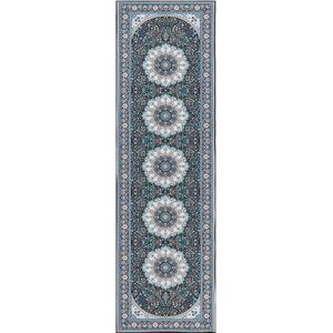 GEDIZ - Loper tapijt - Blauw - 60 x 200 cm - Polyester