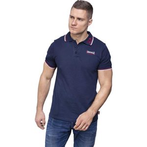 Lonsdale Polo Shirts Lion Poloshirt schmale Passform Navy/Dark Red-XL