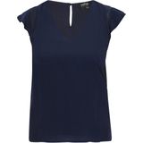 usha - Blouse - Regular Fit - V-hals - Cap Mouwen - Rimpeldetails