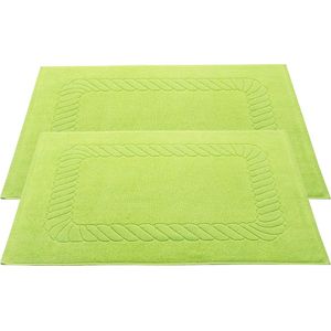 Zollner set van 2 badmatten, 100% katoen, 50x70 cm, appelmaat