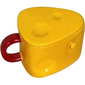 Keramische Mok - Leuke Kaas Vorm - Modieuze Multifunctionele Thee Cup Met Cover - Woondecoratie Gift .