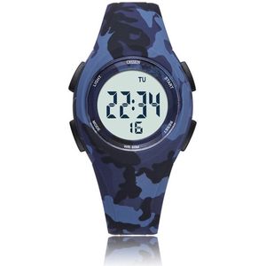 Kinderhorloge – Stopwatch – Waterdicht – Backlight – Camouflage Blauw