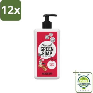 Marcel's Green Soap - Handzeep Argan & Oudh - Plantaardig & duurzaam - 500 ml - Voordeelverpakking - 12 stuks - Handzeep - Argan