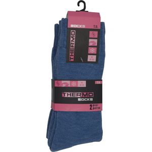 EXTRA warme winter dames sokken - Wol - Jeans - Maat 36/41 - 4 Paar chaussettes socks