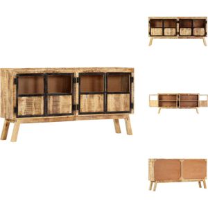 vidaXL Dressoir - 2 deuren - 160 x 30 x 80 cm - Massief ruw mangohout - Keukenkast