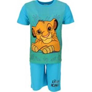 Shortama - pyjama - katoen - pyjamaset - de Leeuwenkoning - Lion King - blauw - maat 98 - 3 jaar