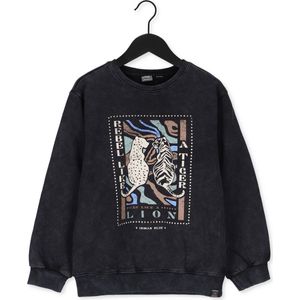 Indian Blue Jeans Crewneck Rebel Tiger Truien & Vesten Meisjes - Sweater - Hoodie - Vest- Zwart - Maat 104