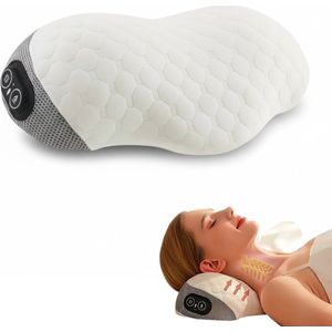 Dutchers - Nekmassageapparaat - Ergonomisch Cervicaal Kussen - USB Geheugenschuim - Verwarming