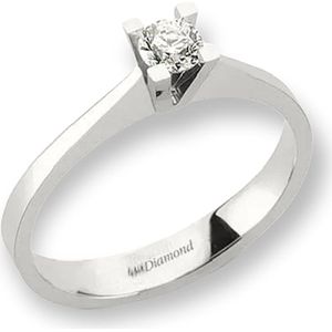 0.05 ct diamant solitaire witgoud damesring