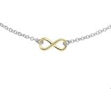 The Fashion Jewelry Collection Ketting Infinity 2,1 mm 40 + 4 cm - Zilver verguld