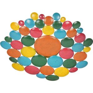 Sarana - Schaal - Cirkels - Metaal - Multicolor - 35x35x8cm - Indonesie - Fairtrade