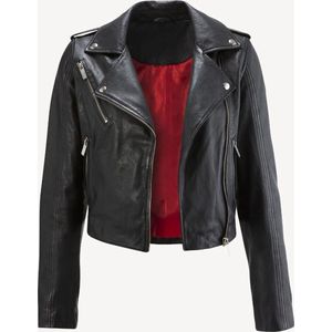 Dames Jas - Leren Jack - Echt Leer - Tamaris - Verkort Model - Schaapsleer - Lamsnappa - Maat 40