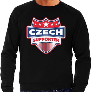 Czech supporter schild sweater zwart voor heren - czech landen sweater / kleding - EK / WK / Olympische spelen outfit XL