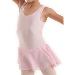 Dancer Dancewear® Balletpakje meisje | Met voile rokje | Glanzend balletpak | ""Prima Donna"" | ROZE | Balletpakje met lang rokje | Maat 128/134 - 10 Jaar