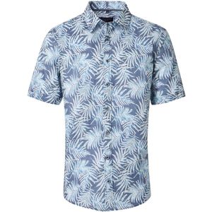 Casa Moda overhemd blauw palmbladeren maat XL