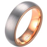 Mendes Collectie - Tungsten Heren Ring - Mat Zilver - Roségoud Verguld - 6mm Breed