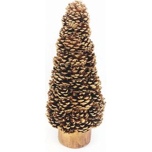 Kerstboom kerstversiering - dennenappels goud van Naturn Christmas | 40 cm | Kerstdecoratie voor binnen | Kerstboom | Kerstversering | Goud
