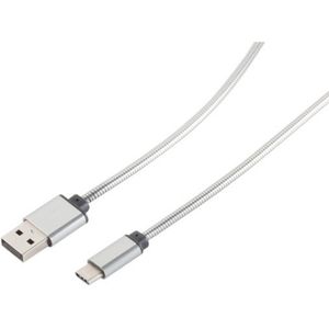 S/CONN 14-12001 USB-kabel USB 2.0 1 m USB A USB C Zilver