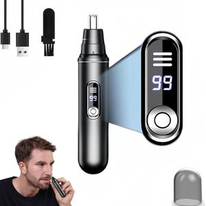 Neustrimmer - Neushaartrimmer - Oortrimmer - Baardtrimmer - Wenkbrauw Trimmer - Neushaartrimmers Heren - Neustrimmer Oplaadbaar - Led-Scherm - Dubbele Rand - Afspoelbaar - Usb Oplaadbaar - Voor Neus En Oorhaar - Voor Mannen En Vrouwen - Zwart