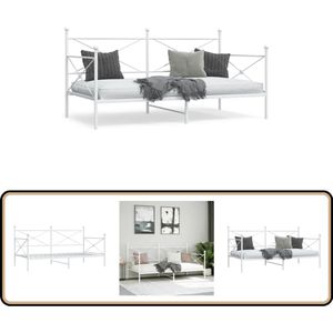 vidaXL Slaapbank zonder matras 100x200 cm staal wit