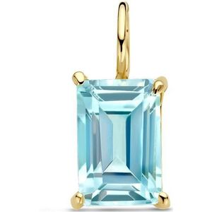 14K geelgoud hanger blauw topaas 4028351