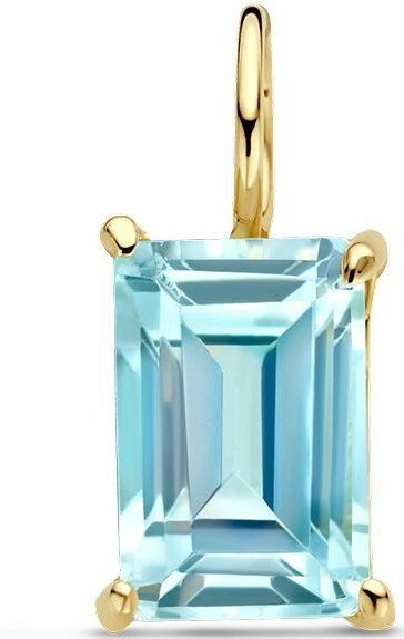 14K geelgoud hanger blauw topaas 4028351