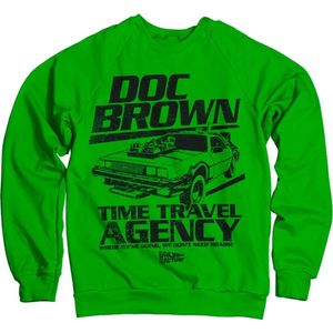 Back to the Future Doc Brown Time Travel Agency Sweatshirt Green-XL