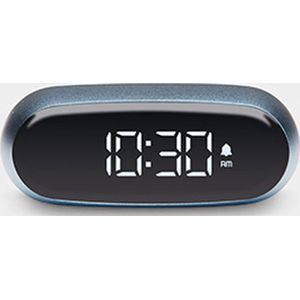 Lexon - MINUT - Wekker - Lichtblauw - Oplaadbare Batterij, VA LCD-Display, Touch-Bediening, Aluminium Afwerking