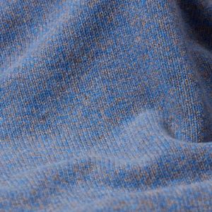 Osborne Knitwear Trui met vervilte ronde hals - Lamswol - River/Vole - S