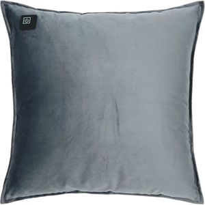 Warmpi® Draadloos Warmtekussen incl. Warmpi® Powerbank (10.000mah) - Fluweel Antraciet / Grijs - Elektrisch verwarmd sierkussen met geïntegreerde kabel van 3m voor opwarming via stopcontact of USB Poort - 3 standen - Kussen 45x45cm - Zachte Velvet