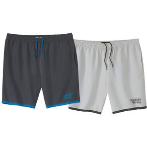 ATLAS FOR MEN - Set van 2 sportieve shorts van microvezel - Heren - Verkrijgbaar in grote maten - L