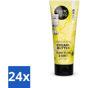 Organic Shop - Ylang-Ylang & Buriti Hand & Nail Cream - Verzachtend en Herstellend - 75 ml - Voordeelverpakking - 24 stuks
