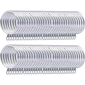 Coolty 60 stuks metalen gordijnringen hangende ringen voor gordijnroedes voor het ophangen van gordijnen, 38 mm binnendiameter, zilver