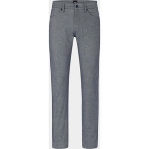 BOSS - Delaware3-1-20 - 5-Pocket Broek - Blauw - Slim Fit, Katoen, Polyester, Viscose, Elastaan